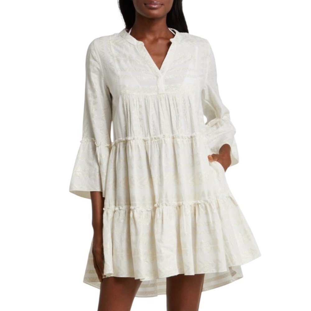 NWT Elan Cream Tiered Mini Dress